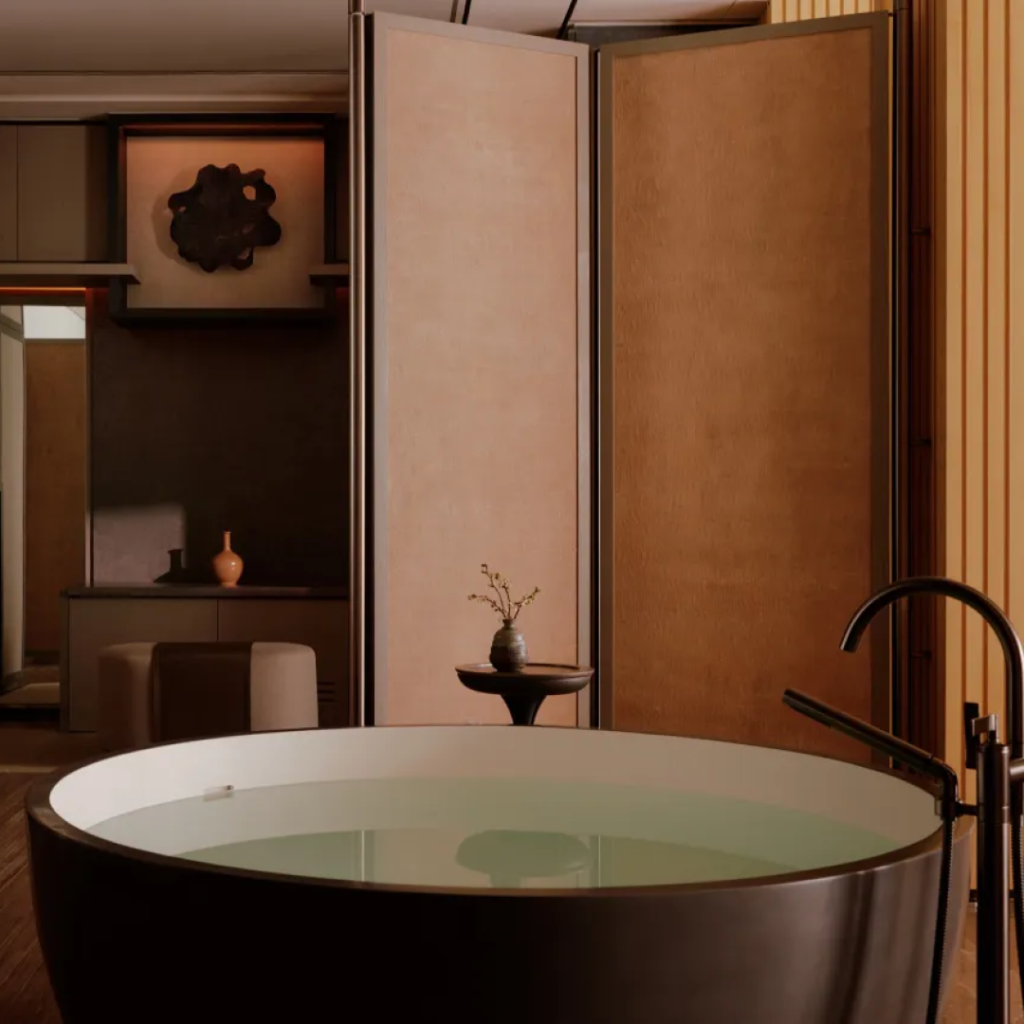 Aman Nai Lert Bangkok suite bathroom interior — 52-suite luxury hotel in Embassy district